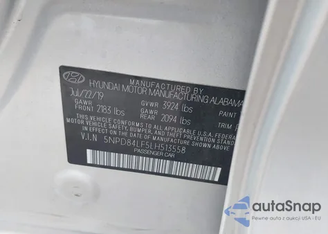 2020 Hyundai Elantra Sel из США, поврежденный, VIN 5NPD84LF5LH513558